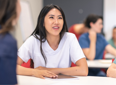 A student in class